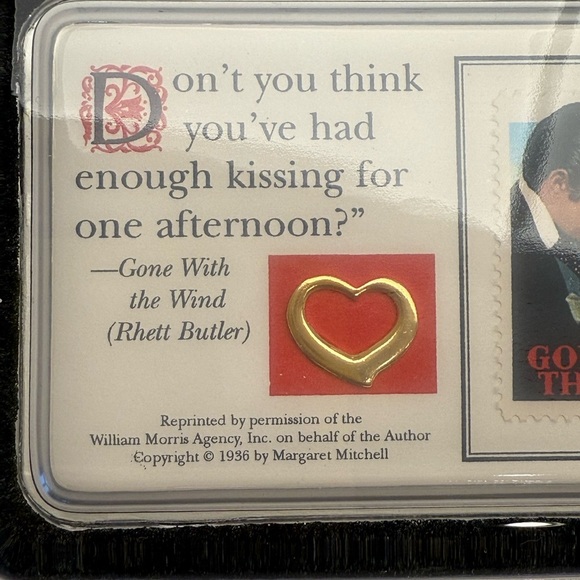 Vintage Gone With the Wind Glass Paperweight Stamp Rhett Butler Scarlett O'Hara - Picture 12 of 16